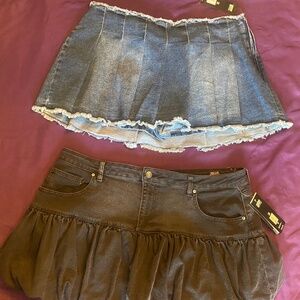 Jean skirt and skort